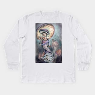 Mushroom Dryad/Nymph Faerie Kids Long Sleeve T-Shirt